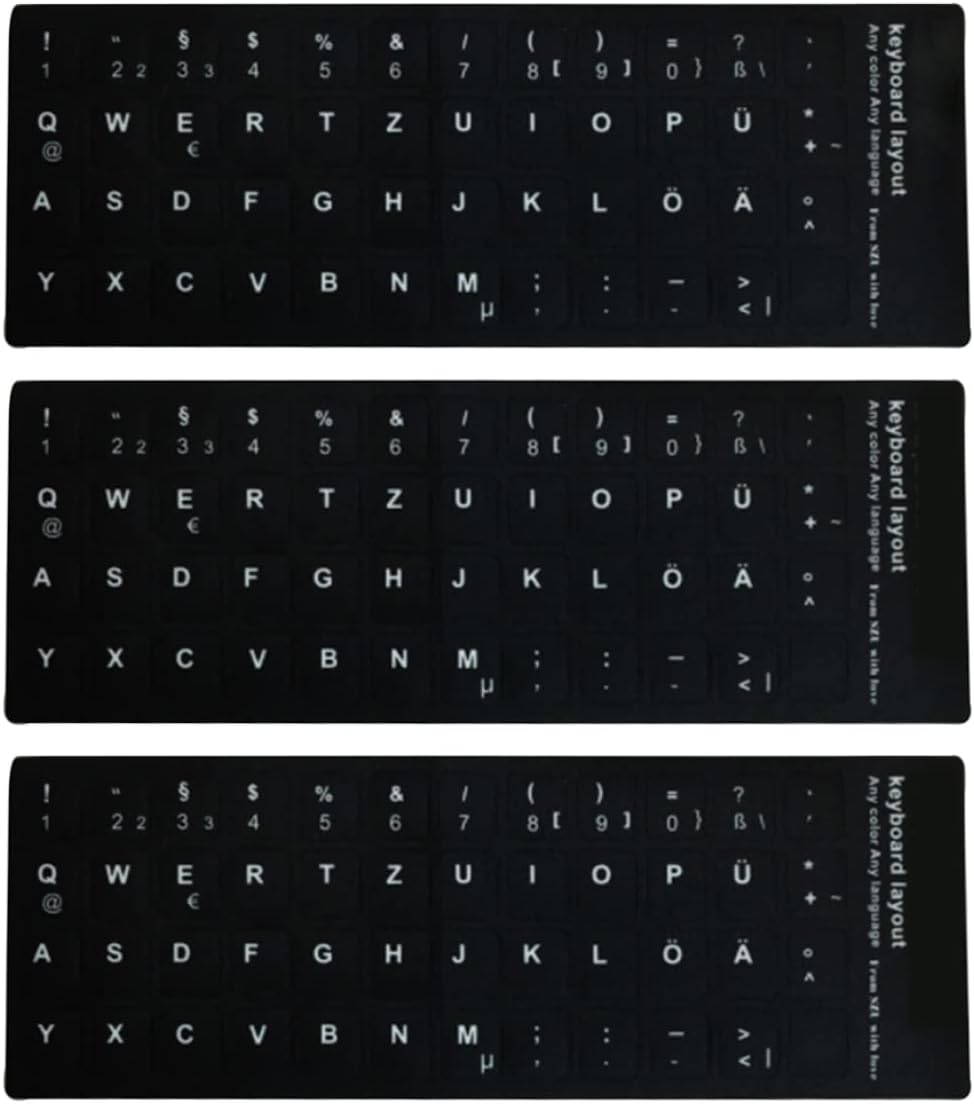 Schwarzer Hintergrund Tastaturaufkleber Deutscher Tastaturaufkleber Buchstaben Ersatz Schwarzer