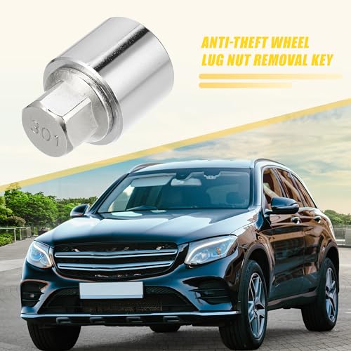 Image of uxcell Vehicle 1 Set 301 Wheel Lock Lug Nut Anti Theft Lug Nut Screw Removal Socket Key for Mercedes Benz Wheel Lock Key with Protector Nut Socket
