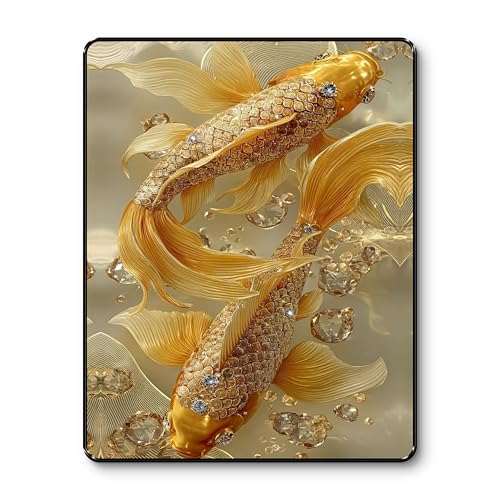Image of SAF Luxury 3D Golden Koi Fish Wall Art for Wealth & Prosperity | Black Frame Sparkle Lamination Vastu Painting | Feng Shui Lucky Fish Wall Decor for Home & Office (14 Inch x 11 Inch) K-36118
