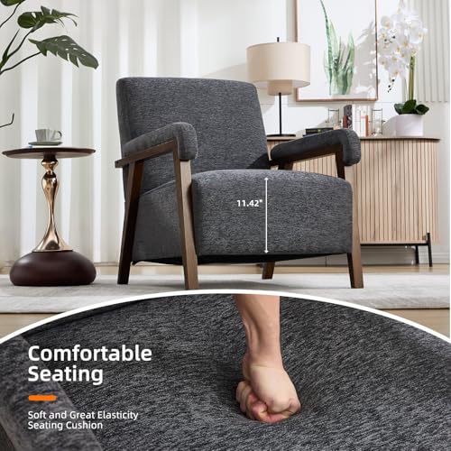 Sillón moderno peluche corto Gris oscuro miniatura 4