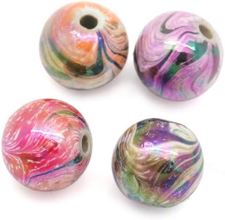 Miniatura 2 de HOUSWEETY 300 cuentas acrílicas de 0.315 pulgadas (0.315 in), cuentas sueltas redondas acrílicas multicolor para pulseras y collares, suministros de