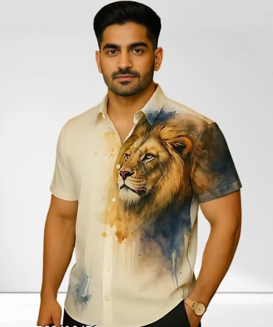 Image of RK Enterprise Men's Stylish Printed Lycra Half Sleeve Shirt for Men & Boys Design no VE Shirt-Parent