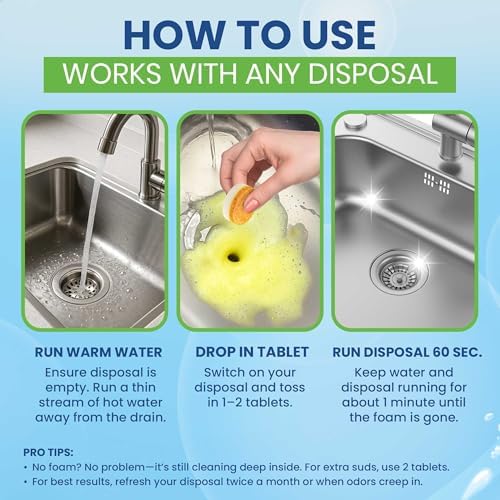 Garbage Disposal Cleaner & Deodorizer Tablets, XL Foaming Citrus, 24 Ct - 5