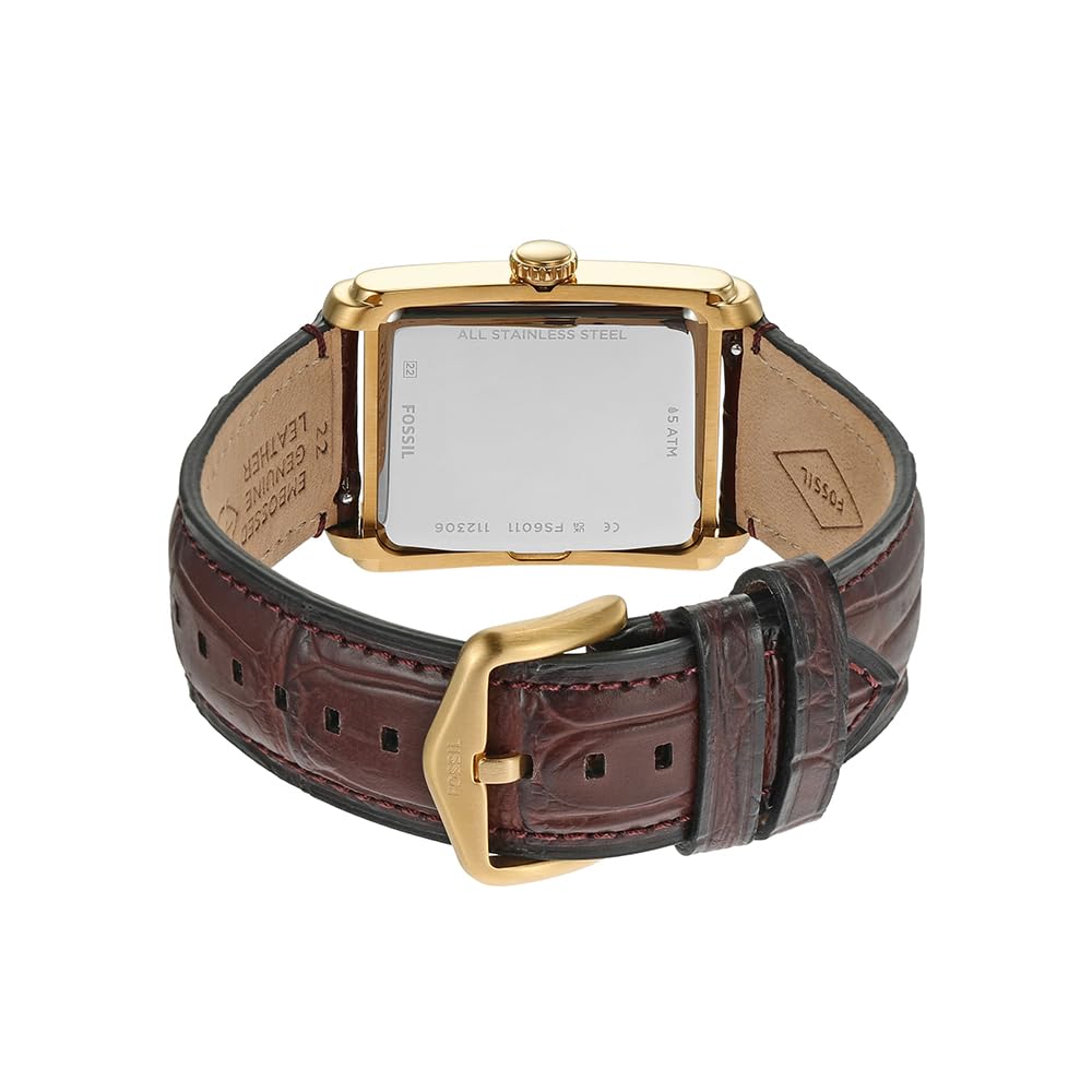 Fossil Reloj Carraway para Hombre, Movimiento de Cuarzo de Tres manecillas con Correa de Piel o Acero Inoxidable