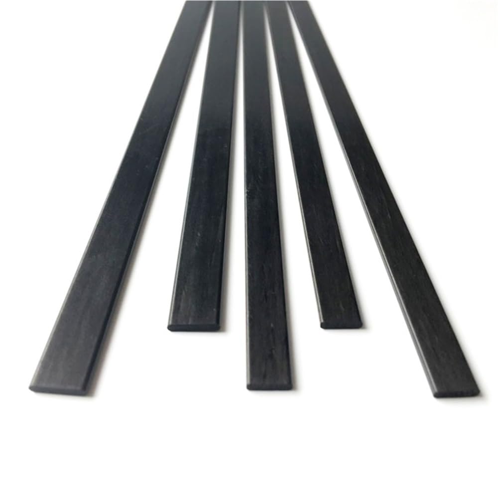 Lot de 4 barres plates en fibre de carbone pultrudée de 500 mm, 0,5 mm, 0,6 mm, 0,8 mm, 1 mm, 1,2 mm, 2 mm, 3 mm, 4 mm(1x3x500mm)