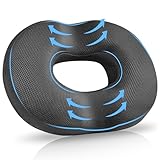 AOOHA Donut Sitzkissen Orthopädisch,Hämorrhoiden Sitzkissen mit Loch,Entlastet Steißbein,Rivestimento in mesh,Ringkissen aus ergonomischem Memory-Schaum für Schwangerschaft,Büro,Auto,Zuhause