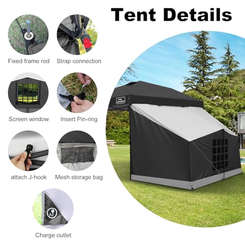 Image of KAMPKEEPER Side Tent,1 /2 Person Camping Tent for 10' x 10' Pop Up Canopy