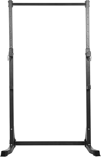 Soporte para sentadillas, jaula de potencia para pesas y soporte de barra para equipo de fitness en el hogar con anclajes de suelo incorporados,