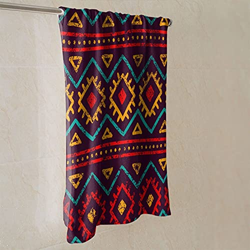 Cryomaniac Mexican Hand Towel Retro Boho Ethnic Geometric Colorful Striped Microfiber Towel Soft Face Towel Bath Decor Set Multipurpose For Bathroom Hotel Gym And Spa Set Towel (27.5×15.7 In) #TOP5