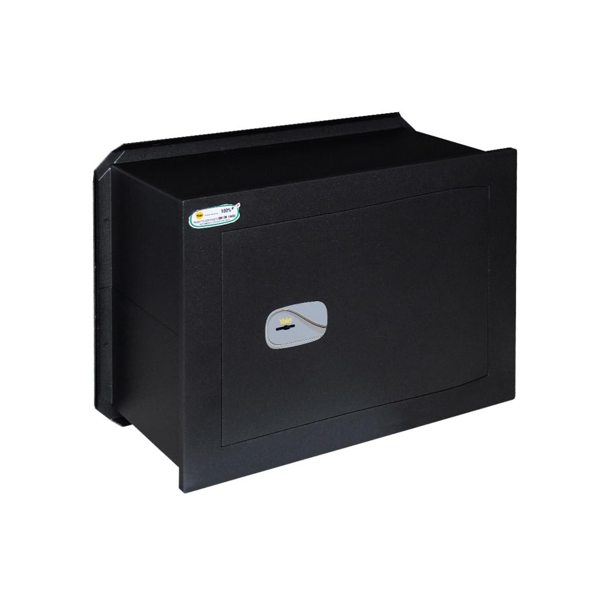 Yale Y3200520 Coffre-fort mural certifié à clé, serrure double carte 8 leviers, verrous anti-coupures 22 mm, acier au manganèse, porte épaisseur 5 mm pour haute sécurité