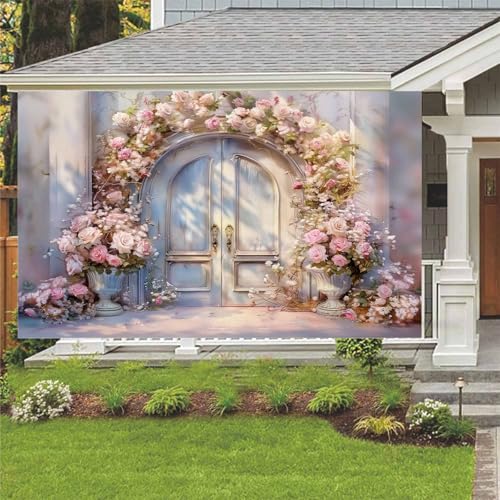 Fondo fotográfico rosa 8x6ft con diseño floral miniatura 2