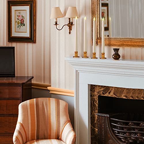 Lamplust Glass Candle Holder Taper Candle Holders, Set Of 4 Amber Glass Candlestick Holder, 2.5 Inch Small Candle Holders, Gold Candle Holders For Table Centerpiece Boho Wedding Decor #TOP4