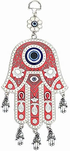 Red Hamsa Evil Eye Protection Almulet Hanging Decoration (with a Betterdecor Pouch )