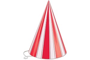 Sturdy and Vibrant Striped Cone Clown Hats - Set of 8