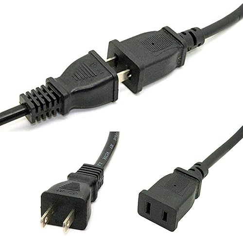 Miniatura 4 de Cable de extensión de alimentación de ahorro de salida de EE. UU., 125 V, 10 A, 2 clavijas, 2 clavijas, para NEMA 5-15P a NEMA 5-15R, bonita
