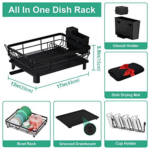 Xilidia Dish Drying Rack, Dish Racks For Kitchen Counter,Large Capacity Kitchen Dish Rack With Utensil Holder And Extra Dish Drying Mat #TOP4