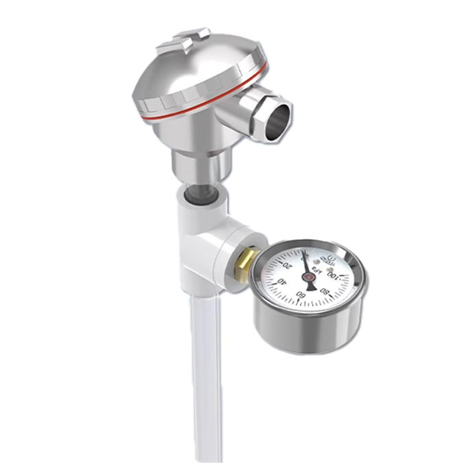 Tensiómetro de suelo Sensor de potencial de agua para monitoreo de riego, mide -100 a 0 kPa, tubo de PVC transparente duradero para árboles frutales y viñedos