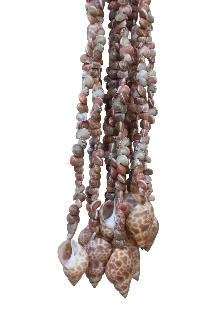 GoldBell® Natural Seashell Decorative Door Hanging Curtain | Bandhanwar Toran for Home Decor | Handcrafted Shell Bead Curtain for Doors and Windows 12 Strands (Coral Blush – Pink & Peach Seashells)-picture-17