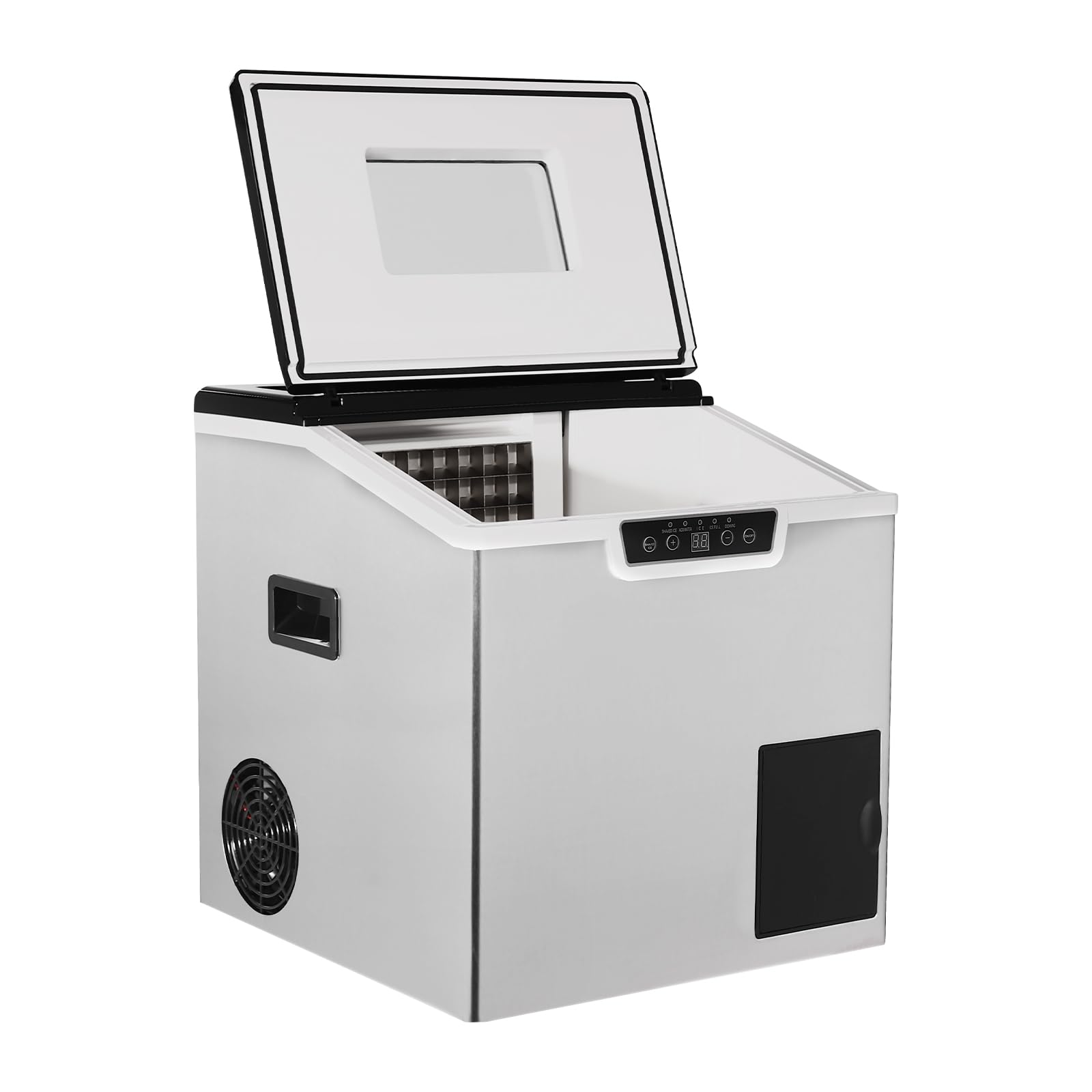 Ice Makers Countertop, Portable Countertop Nugget Ice Maker Capacity 2.2lbs Ice Crushing Pebble Stainless Steel With Self Cleaning & LED Touch Panel/Container/Ice Scoop For Home Bar Camping RV on Fridge.com - View 6