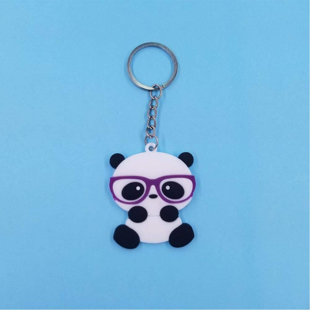 3Pcs Cute Cartoon Animal Panda Expression Action Keychain Car Key Ring Backpack Schoolbag Pendant