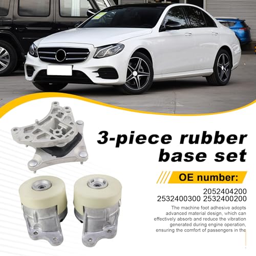 Image of 2532400200 3-Piece Engine and Transmission Mount Kit Compatible with Select Mercedes-Benz C200 E200 E260 4 Matic 2016-2020 GLC200 GLC260 GLC300 2015-2020 Replace 2532400300 2052404200