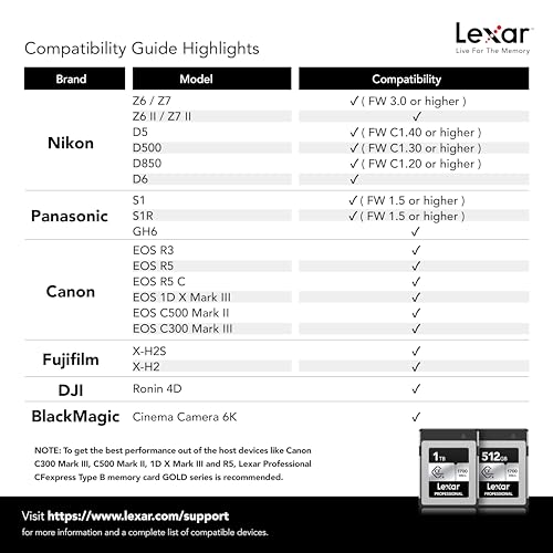 Image of Lexar 512GB Professional Silver SE CFexpress Type B Memory Card, for Photographers, Videographers, Up to 1700 /1250 MB /s, 8K Video (LCXEXSE512G-RNENU)