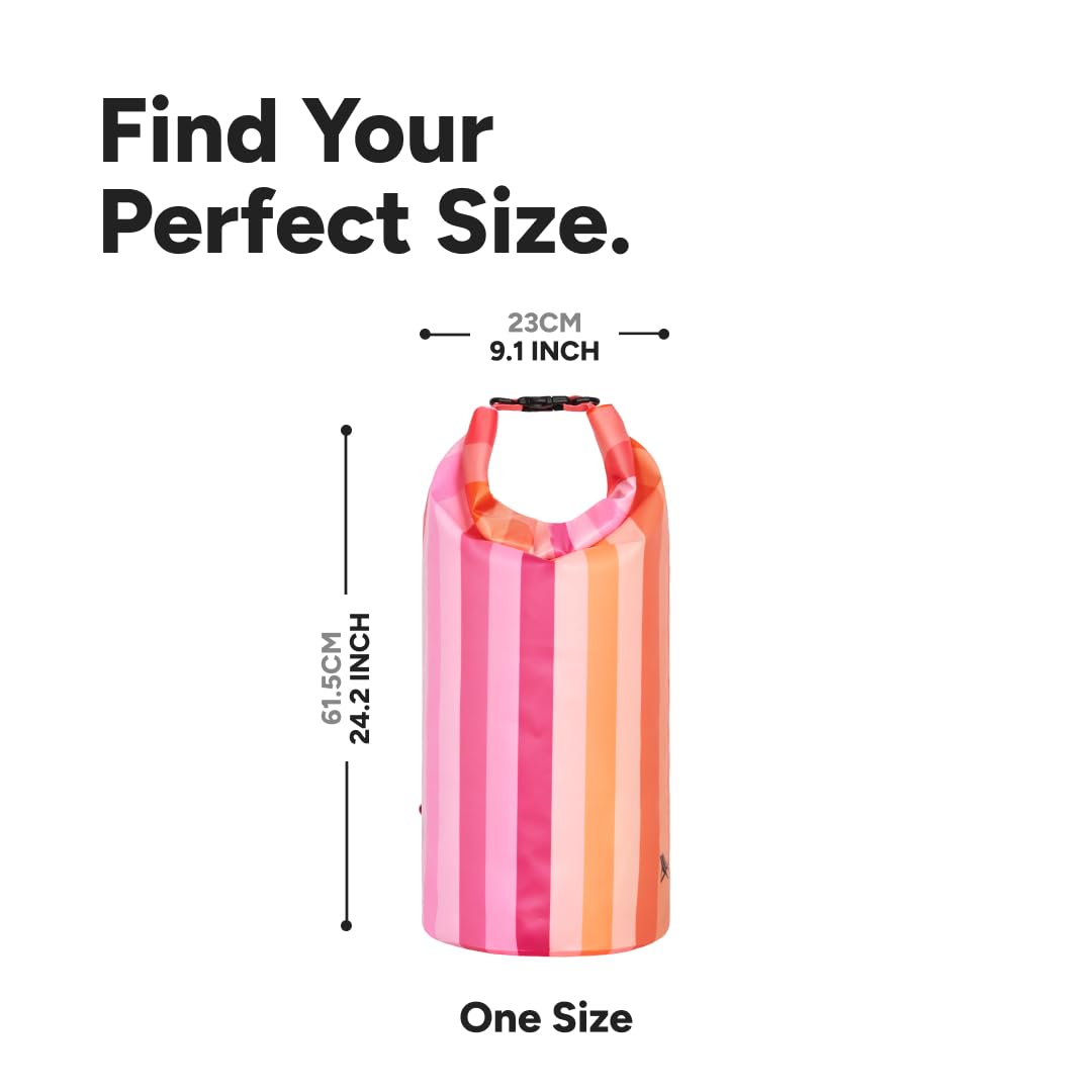 Dock & Bay Wasserdichter Dry Bag – IP66 wasserdichte Tasche mit Roll-and-Clip-Verschluss, mit einem Crossbody-Gurt, aus recyceltem Polyester, leicht und einfach zu tragen, Miami Sorbet, M, Mittlere
