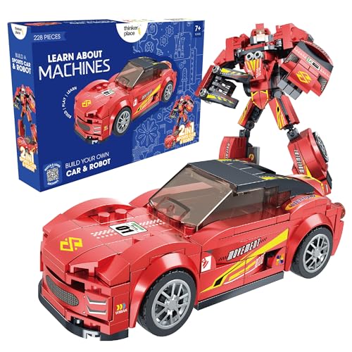 Image of Racing Fury Red 2-in-1 Robot & Sports Car (228 Pieces) | Learn About Machines | Building Block Set for Kids Age 6+ | STEM Educational Toy | Build, Play & Learn | Science & Learning Toy