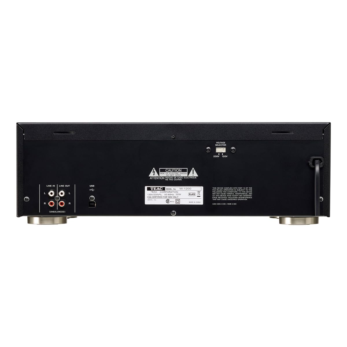 TEAC W-1200B - Doppia cassetta con registratore con controllo del passo USB, karaoke-mic-in e telecomando