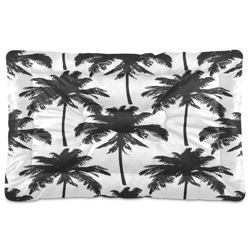 Haskirky Hawaiian Palm Tree Dog Bed Mat Soft Machine Washable Non-Slip Comfy Fluffy Kennel Pad for...