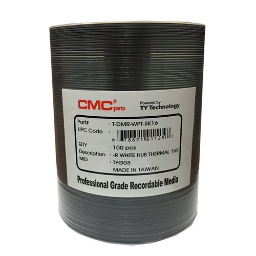 CMC Pro, 16X, 4.7GB, 16X, White Everest Thermal Hub-Printable, 600 Disc Tape Wrap