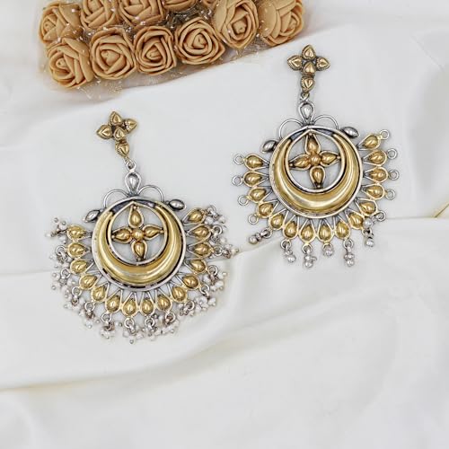 Sangeeta Boochra 925 Sterling silver gold plated Earring|Fine Jewellery for Women & Girls | Certificate of Authenticity and 925 Stamp | Handcrafted - Image 2