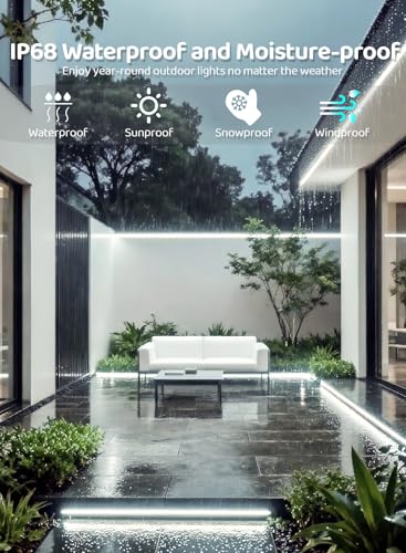 Image of Gaoxun 32.8ft Solar LED Strip Lights Outdoor, 640 LED, Cool White Flexible Rope Light with Remote Control, Dimmable, 8 Modes, IP68 Waterproof Self-Adhesive Accent Lighting for Patio Pool Stair Decor