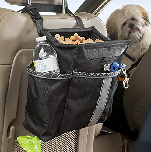 High Road Car Dog Travel Bag for Water Bottles, Toys, Treats and Food with Poop Bag Holder Dispenser