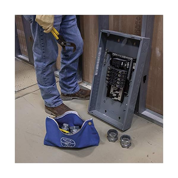 Klein Tools 5539LBLU Reißverschlusstasche, große 40,6 cm Canvas-Werkzeugtasche zur Aufbewahrung von Werkzeug, mit… – Bild 4