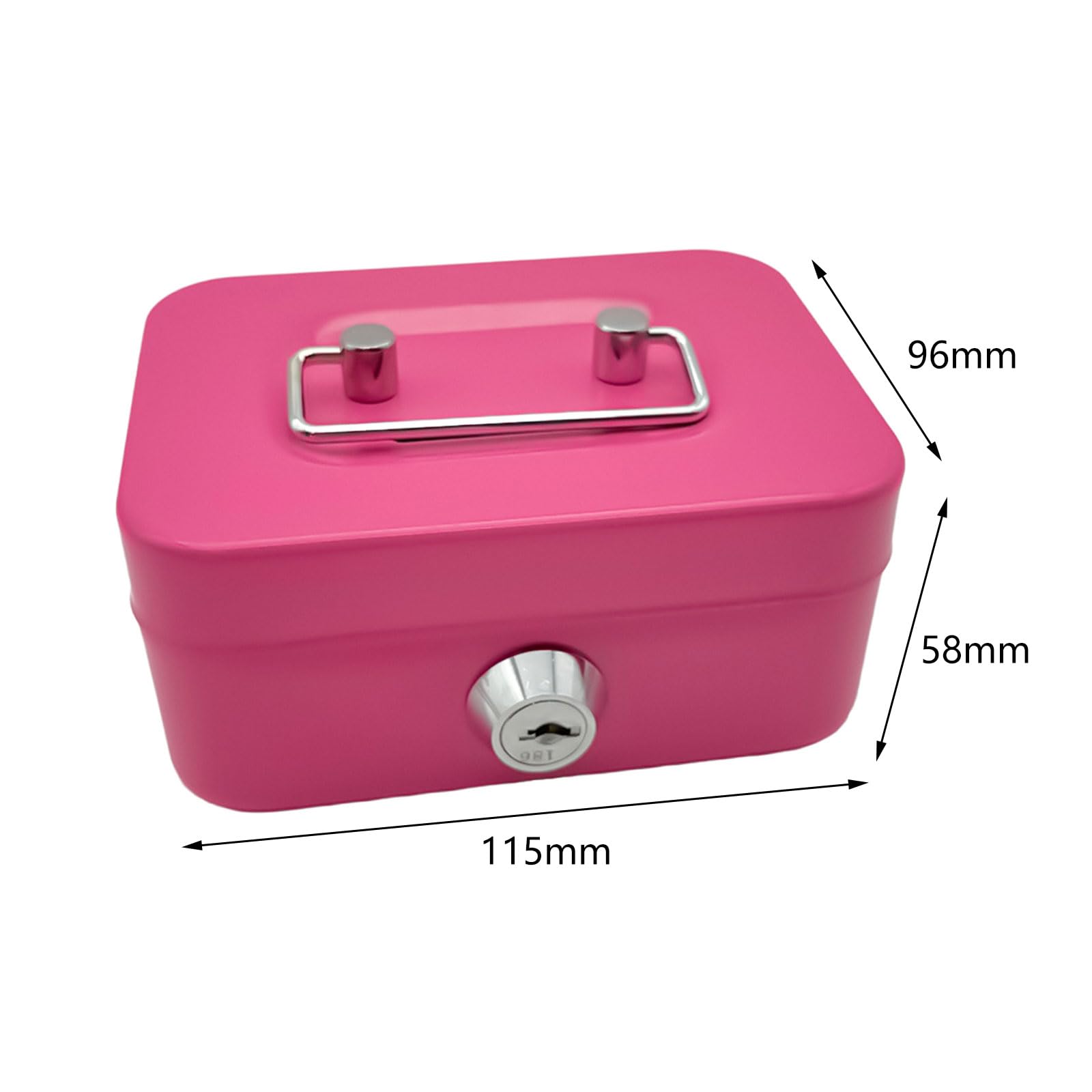 Tirelire Coffre Métal Avec Serrure & Clé – Rose – Tirelire Adulte Moderne – Boîte Épargne Décorative Solide