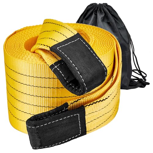 Heavy Duty Recovery Tow Strap 20ft x 7.1 Inch - 90,000lbs Break Strength (50 US Tons),Tow Rope for Trucks, Jeeps, SUV, Tractor, Van, Bus, RV & Off-Road Vehicle Recovery