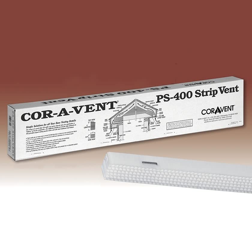 Soffit Strip Vent PS-400 (1″ x 3/4″ x 4′, White, 48)