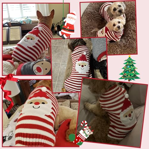 Dog Christmas Jumper Pet Dog Christmas Sweater Knitted Dogs Santa Jumper Christma Dogs Jumpers Puppy Christma Jumpers for Small Medium Large Funny Puppy Xmas Sweater(Santa Clau,L) - Image 4