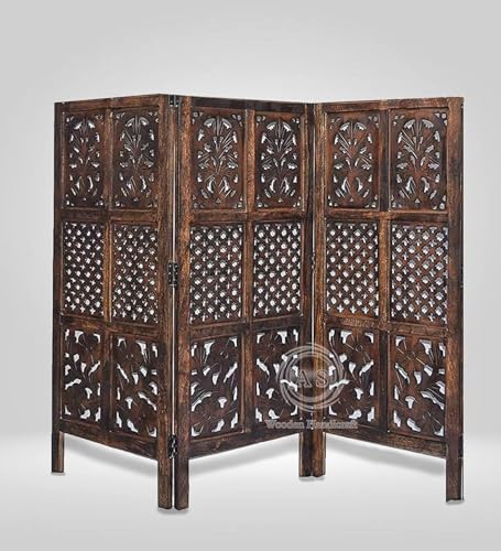 Image of Wooden Partition for Living Rooms Wall Dividers,Screen Separator Wall Divider for Hall Wall Panels for Living Room /Kitchen /Bedroom /Office /Restaurant (4-Feet 3 Panel)