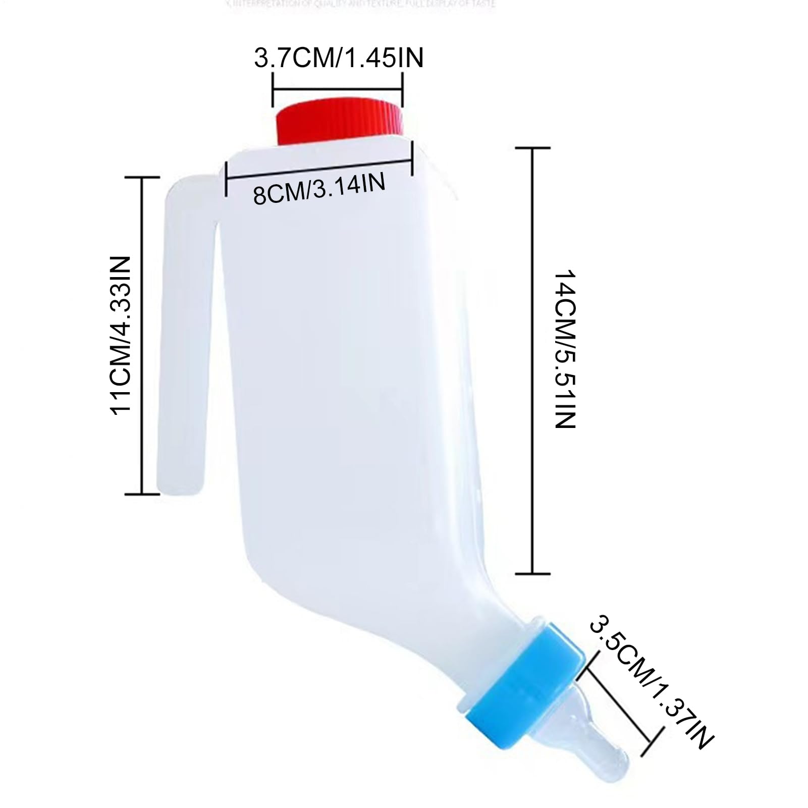 Feeding Bottle Lambs, Small Animal Bottle, Milk Feeder Hangable, Soft Nipple Design, ABS Material, Sturdy Leak-Proof, Ideal for Goat, Lamb, Nursing Animals, 1 Piece
