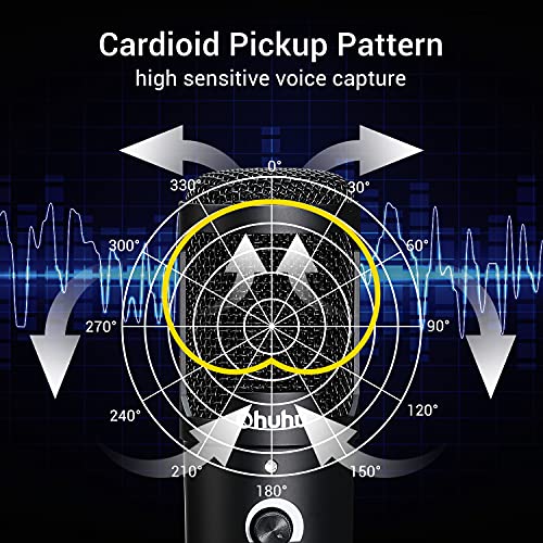 USB Mikrofon, Ohuhu Gaming Mikrofon mit Stativ, Mikrofon Stativ für MAC, Windows und PS4, Microphone Kondensator… – Bild 3
