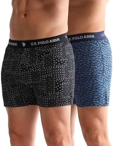 Image of U.S. Polo ASSN. Mens OEX09 Comfort Regular Fit Solid Boxers - Pack of 2
