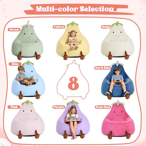 Image of 2.5FT Memory Foam Bean Bag Chair - Ultra Soft Faux Rabbit Fur Round Sofa with Handle & Machine Washable Cover, Comfy Lazy Chair for Kids Teens, Perfect for Reading Gaming in Living Room Bedroom,Pink