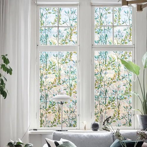Finnez Window Privacy Film Window Film 3D No Glue Glass Sticker For Glass Door Home And Office Heat Control Anti Uv 17.5 Inch X 6.5 Feet thumb #1