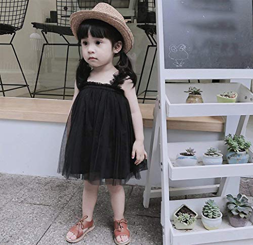 Image of GSVIBK Baby Girls Tutu Dress Sleeveless Toddler Cotton Tulle Skirt Princess Party Prom Dresses
