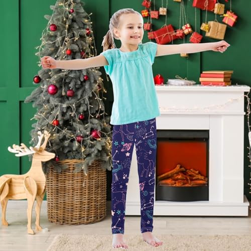 Girls' Leggings Star Unicorn Space Ankle Length Printed Leggings Comfort Pants for Kids 4-10 Years3