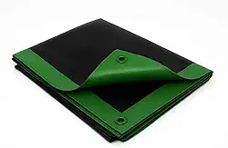 Lona PVC Emborrachada para Caminhão, Verde e Preta, Antichamas, 3x4 Metros, 500 Micras, Cobertura Vinil