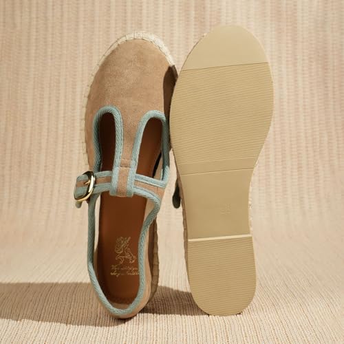 Image of Theater Women Catalonia Mary Jane Flats with Adjustable Strap | Fabric Upper | Lightweight Comfort for Casual & Smart Styling