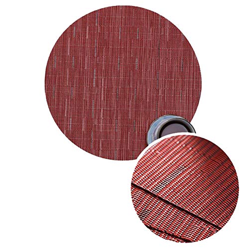 GODGETS Manteles Individuales Antideslizante de PVC Mantelitos Individuales - Antidesgaste y Lavable y Resistente Al Calor Antideslizante Fácilmente Almacenado,Vino Rojo,35CM (Conjunto de 6 Pics)